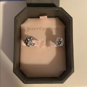 Silver, crystal X & O earrings